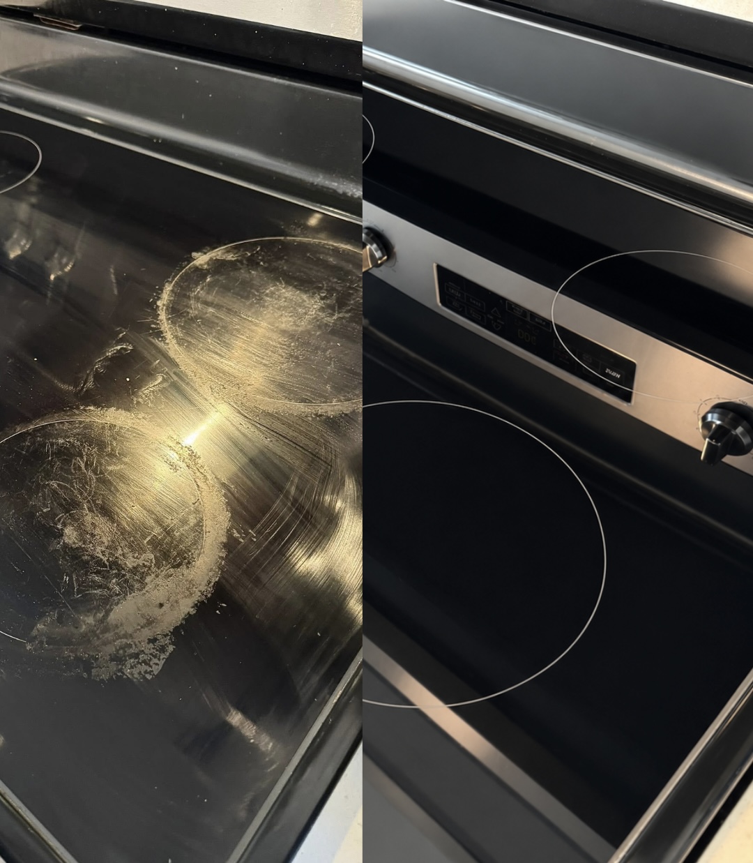 Cooktop restoration before and after