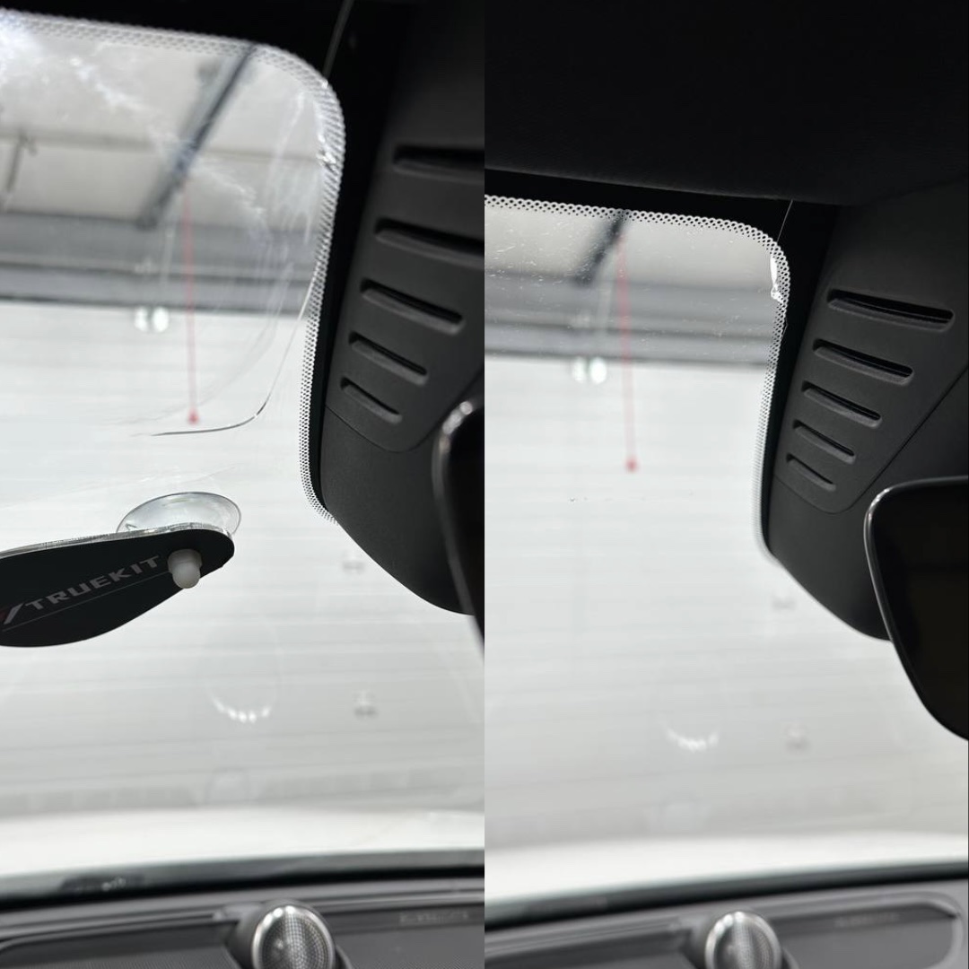 Before and after crack repair